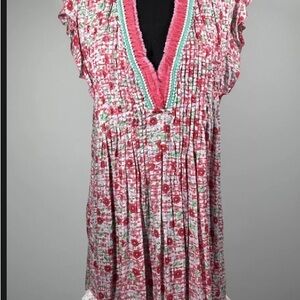 Worn once ST BARTH POUPETTE Sasha Floral Pink and Green Dress  TUCKERNUCK
